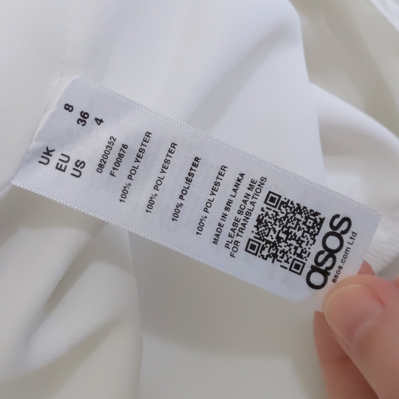 NWT ASOS White Cami Blouse | Front Tie Long Line Tank Top - Picture 12 of 14